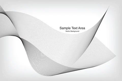 Modern Line Wave Pattern Design, Text Vector Background Stock Illustration
