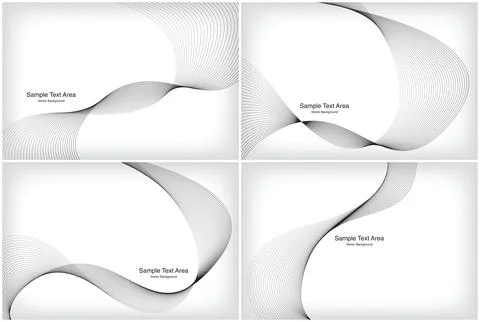 Modern Line Wave Set, Abstract Design Package Groups Stock Illustration