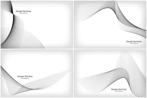 Modern Line Wave Set, Abstract Design Package Groups Stock Illustration