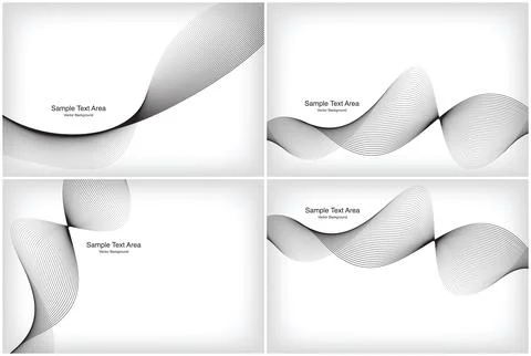 Modern Line Wave Set, Abstract Design Package Groups Stock Illustration