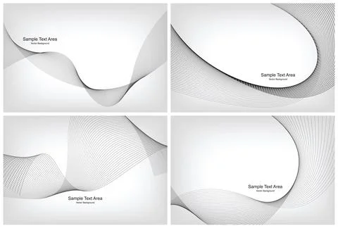 Modern Line Wave Set, Abstract Design Package Groups Stock Illustration