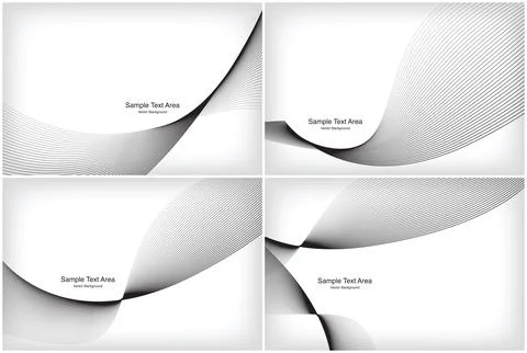 Modern Line Wave Set, Abstract Design Package Groups Stock-Illustration