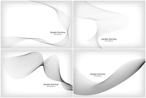 Modern Line Wave Set, Abstract Design Package Groups Stock Illustration