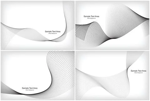 Modern Line Wave Set, Abstract Design Package Groups Stock Illustration