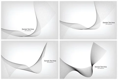 Modern Line Wave Set, Abstract Design Package Groups Stock Illustration