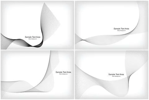 Modern Line Wave Set, Abstract Design Package Groups Stock Illustration
