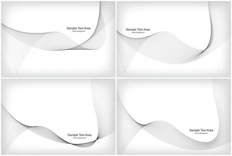 Modern Line Wave Set, Abstract Design Package Groups Stock Illustration