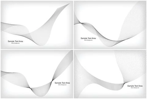 Modern Line Wave Set, Abstract Design Package Groups Stock Illustration