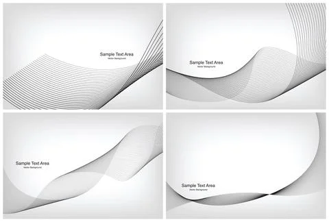 Modern Line Wave Set, Abstract Design Package Groups Stock Illustration