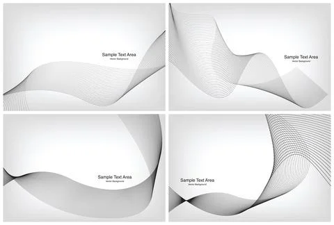 Modern Line Wave Set, Abstract Design Package Groups Stock Illustration