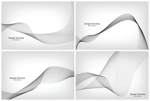 Modern Line Wave Set, Abstract Design Package Groups Stock Illustration