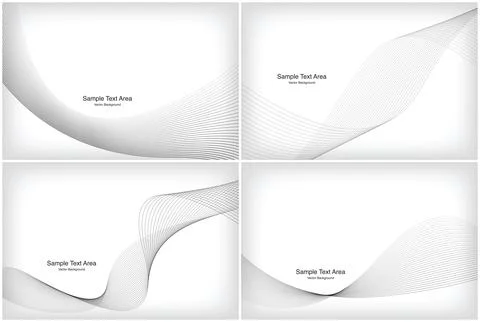 Modern Line Wave Set, Abstract Design Package Groups Stock Illustration