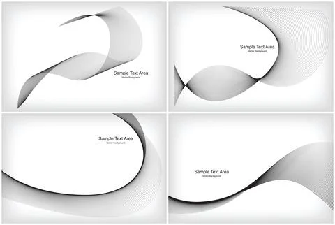 Modern Line Wave Set, Abstract Design Package Groups Stock Illustration