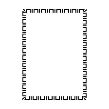 Modern linear Greek border frame with ornamental geometric styling perfect .. Illustrazione stock