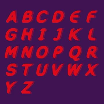 Modern linear typographic alphabet Illustrazione stock