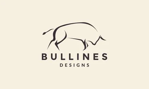 Modern lines bold bull logo vector icon illustration design Stock Illustration