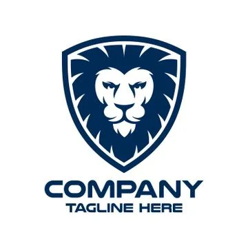 Modern lion in shield and security logo. Vector illustration. Stock Illustration