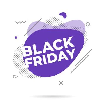 Modern liquid abstract BLACK FRIDAY text flat style design Stock Illustration
