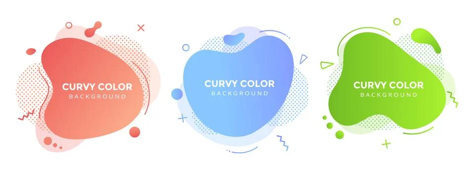 Modern liquid abstract element graphic gradient flat style design fluid vector Illustrazione stock
