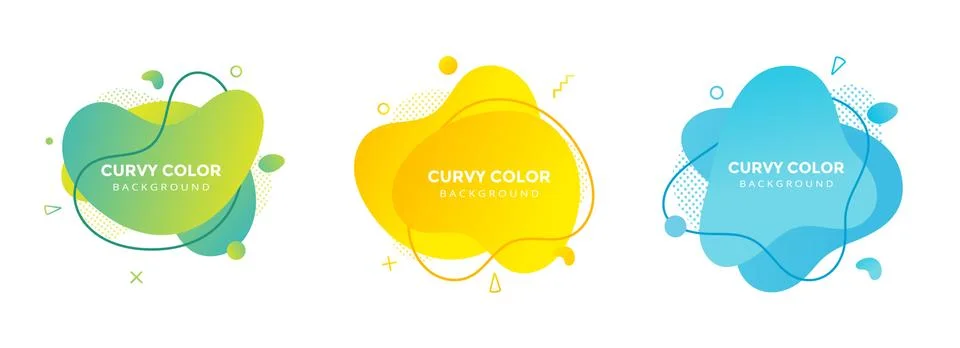 Modern liquid abstract element graphic gradient flat style design fluid vector Stock Illustration