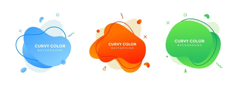 Modern liquid abstract element graphic gradient flat style design fluid vector Stock Illustration