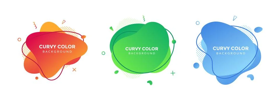 Modern liquid abstract element graphic gradient flat style design fluid vector Stock Illustration