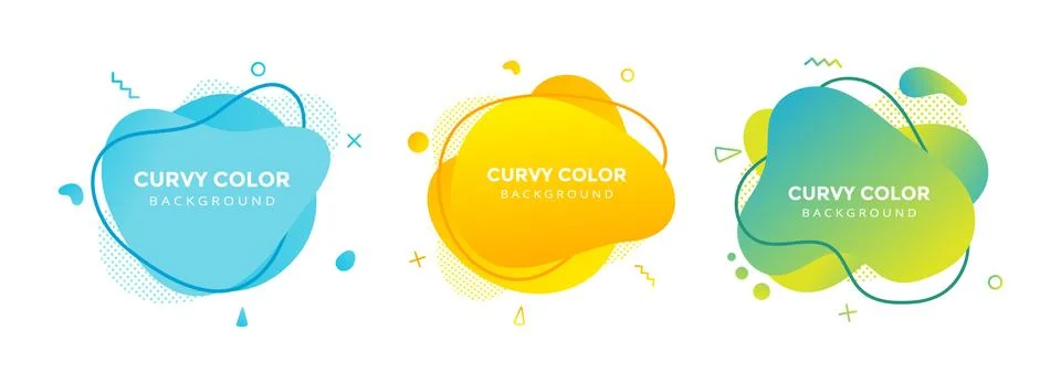 Modern liquid abstract element graphic gradient flat style design fluid vector Stock Illustration