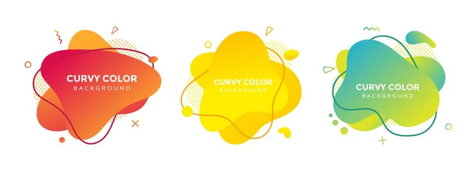 Modern liquid abstract element graphic gradient flat style design fluid vector Stock Illustration