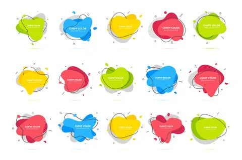 Modern liquid irregular amoeba blob shape abstract elements graphic flat style Illustrazione stock