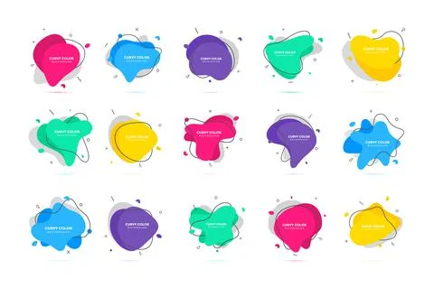 Modern liquid irregular amoeba blob shape abstract elements graphic flat style Illustrazione stock