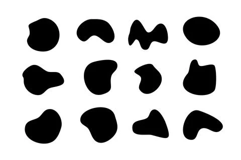 Modern liquid irregular blob. flat style design fluid vector illustration set Stock Illustration