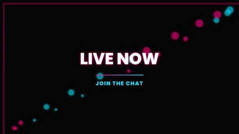 Modern live broadcast announcement overlay: 'Live Now - Join Chat' digital .. Stock Footage 336879465