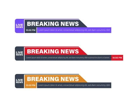 Modern Live broadcast lower third design Stock Illustration