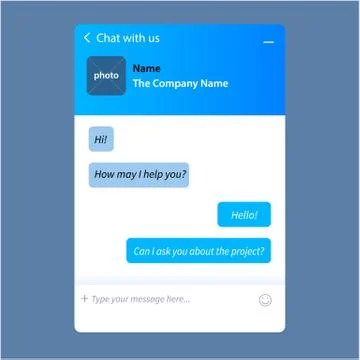 Modern live chat window for web pages. Stock Illustration
