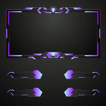 Modern live stream overlay panel for video broadcast Stock Illustration