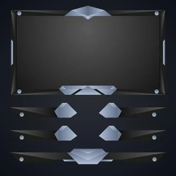 Modern live stream overlay screen with metal borders Stock Illustration