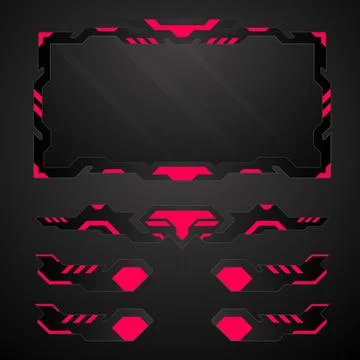 Modern live stream overlay webcam border frame for live video broadcast Stock Illustration