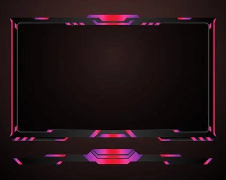 Modern live stream overlay webcam video border frame template Stock Illustration