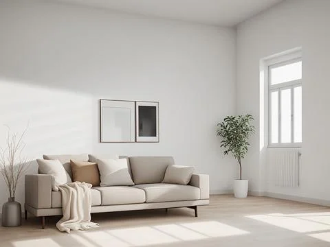 Modern Living interior design. Rustic interior design of modern living room.. Foto stock