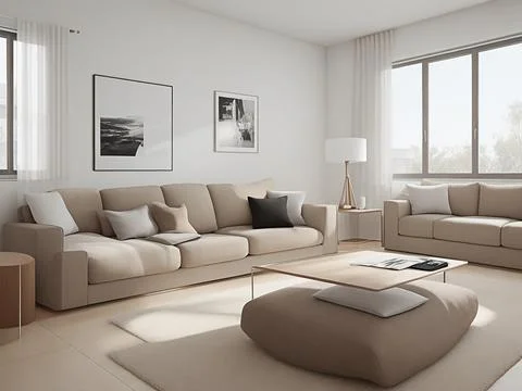 Modern Living interior design. Rustic interior design of modern living room.. Stock Photos