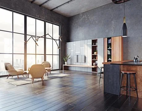 Modern living interior Illustrazione stock