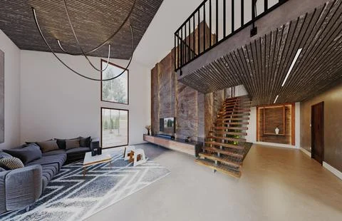 Modern living interior. interior. Stock Illustration