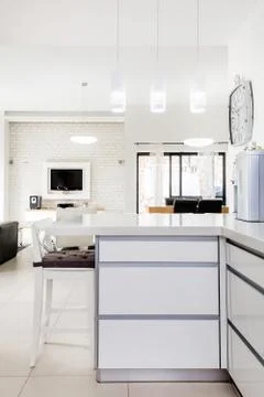 Modern living kitchen Stock Photos