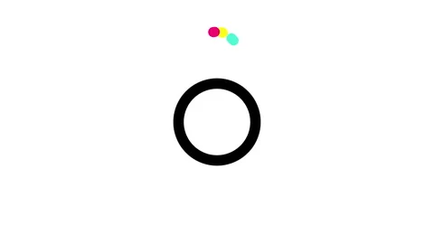 Modern loader animation featuring a rotating black ring with bouncing cyan Stock Footage 308599890