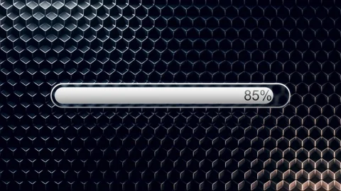 Modern loading bar animation on dark polygonal geometric surface. Stock Footage 82906005