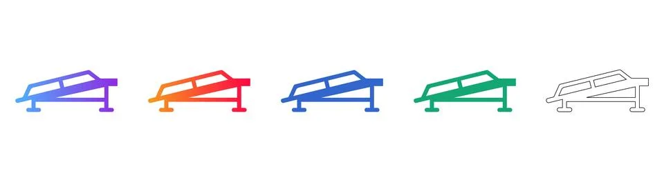 Modern Loading Ramp Icons for Logistics Illustration