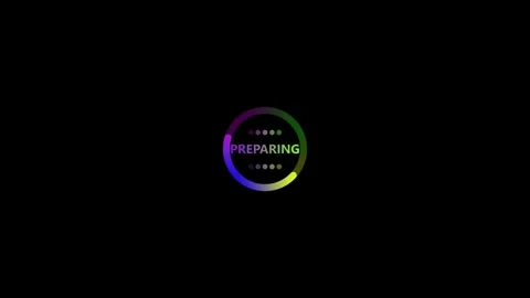 Modern Loading Screen with Colorful Circular Progress Bar and Text Preparin.. Stock Footage 341008386