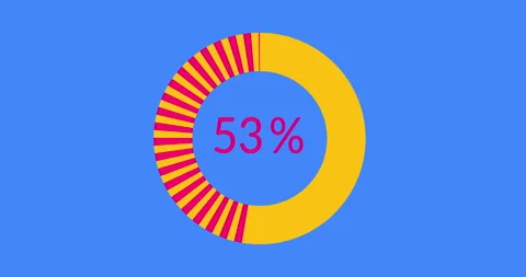 Modern Loading white Circle Ring on blue background. 100 percent in the loading Stock Footage 253829400