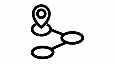 Modern Location pin direction animated icon - location and navigation motion Stock Footage 293203349
