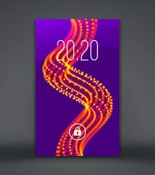 Modern lock screen for smartphone. Mobile application interface design. Stock Illustration